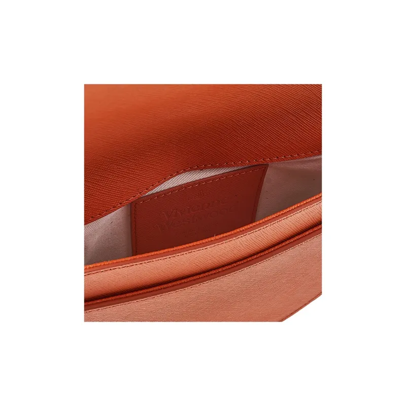 Vivienne Westwood Calfskin Shoulder Bag Crossbody Bag Women's Orange-7