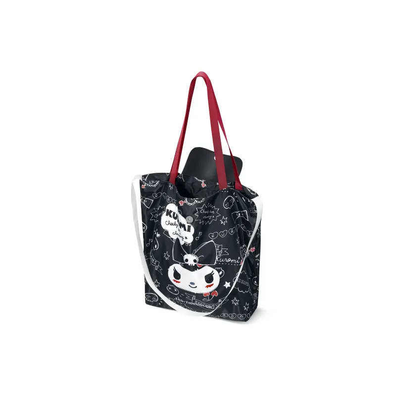 Zgo Sanrio, Collaboration Kulomi Polyester Tote Bag, Shopping Bag, Handbag, Shoulder Bag Women's Black-3