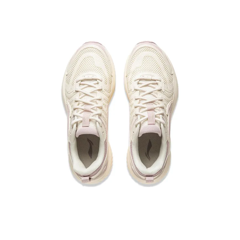 LiNing Shake 1.0 V3 Cushioning Low Top Casual Running Shoes Women's White Purple-3