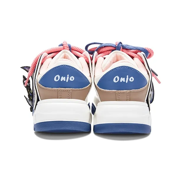KARLIE KELLER Warm Height Increasing Support Wear-Resistant Slip-Resistant Low-Top Casual Shoes Women's Beige Blue-4