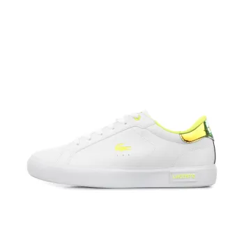 LACOSTE Low Top Skateboard Shoes Women's White Yellow
