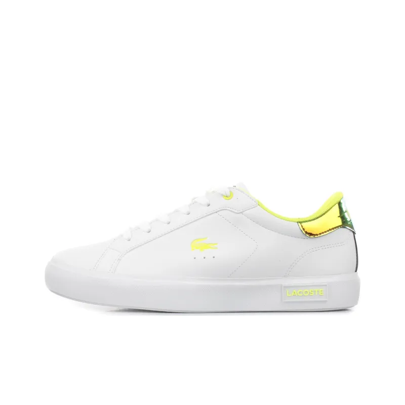 LACOSTE Low Top Skateboard Shoes Women's White Yellow-0