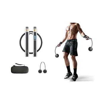 BESTRAY Fitness Training Smart Counting Jump Ropes Fitness Crowd Steel Wire Rope ABS Acrylic Metal Controller 3m