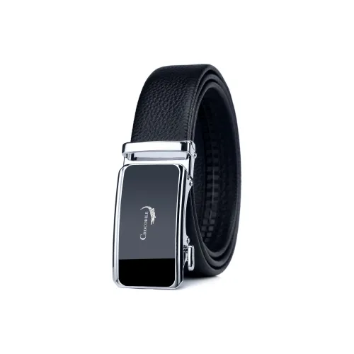 Crocodile Automatic Buckle Top Grain Cow Leather Leather Belts Men's Width 3.5CM
