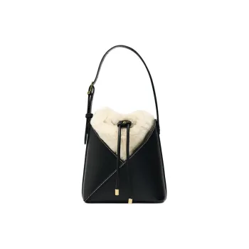 ZARA Polyurethane Bucket Bag Portable Crossbody Bag Shoulder Bag Women's Black