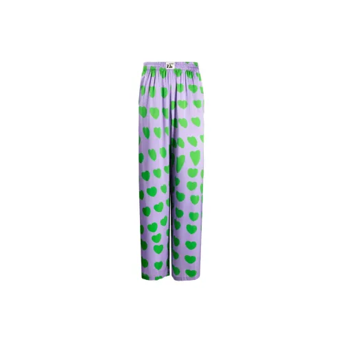 NATASHA ZINKO Heart-print Flared-trousers