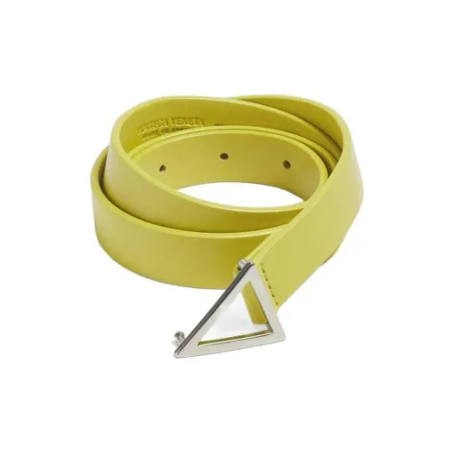Bottega Veneta Triangle Decoration Leather Belts Men's Green Width: 2CM