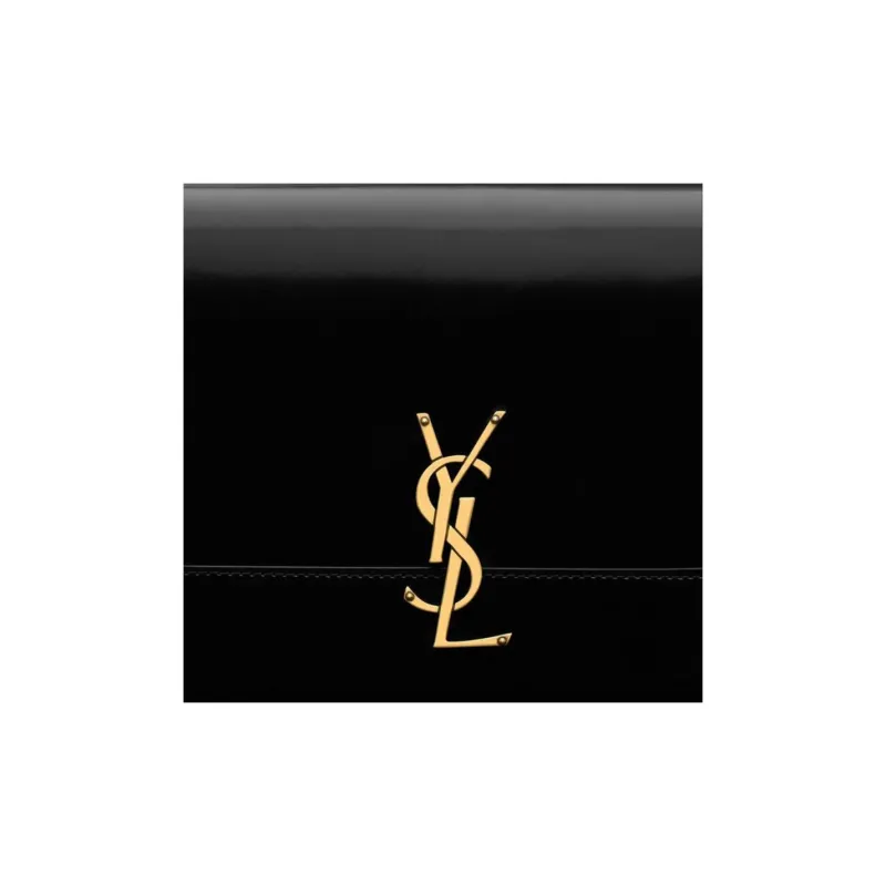 SAINT LAURENT Leather Clutch Medium Size Women's Black-4