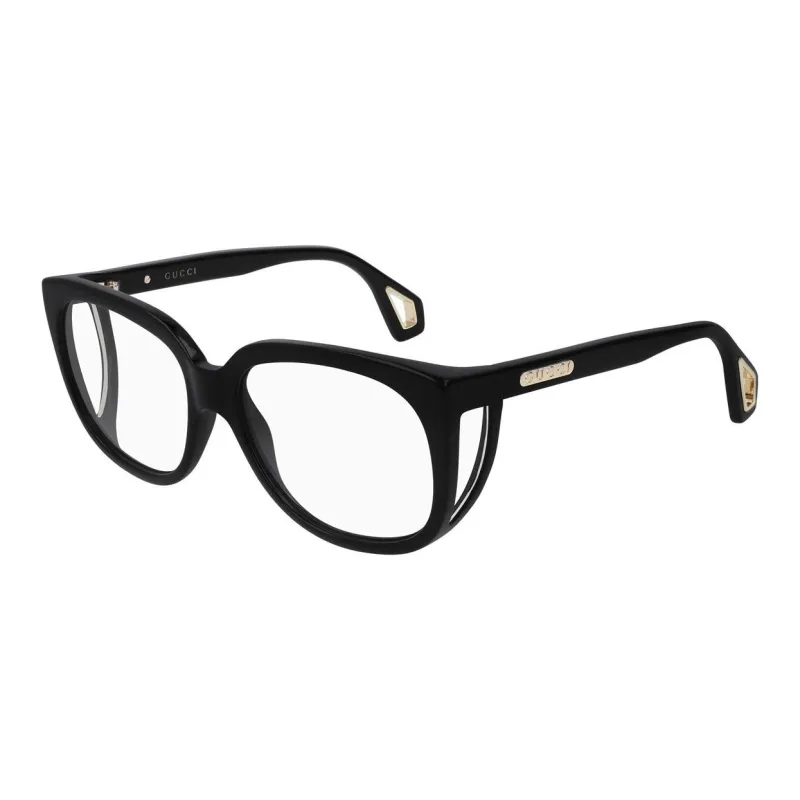 GUCCI Plastic Oval Eyeglass Frames Women's Black-0