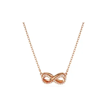 Swarovski Cubic Zirconia Faux Crystal Rose Gold Tone Plated Necklaces Women's Rose Gold