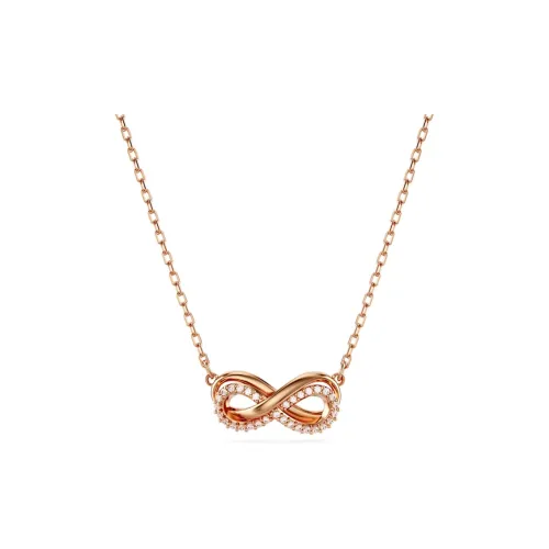 Swarovski Cubic Zirconia Faux Crystal Rose Gold Tone Plated Necklaces Women's Rose Gold