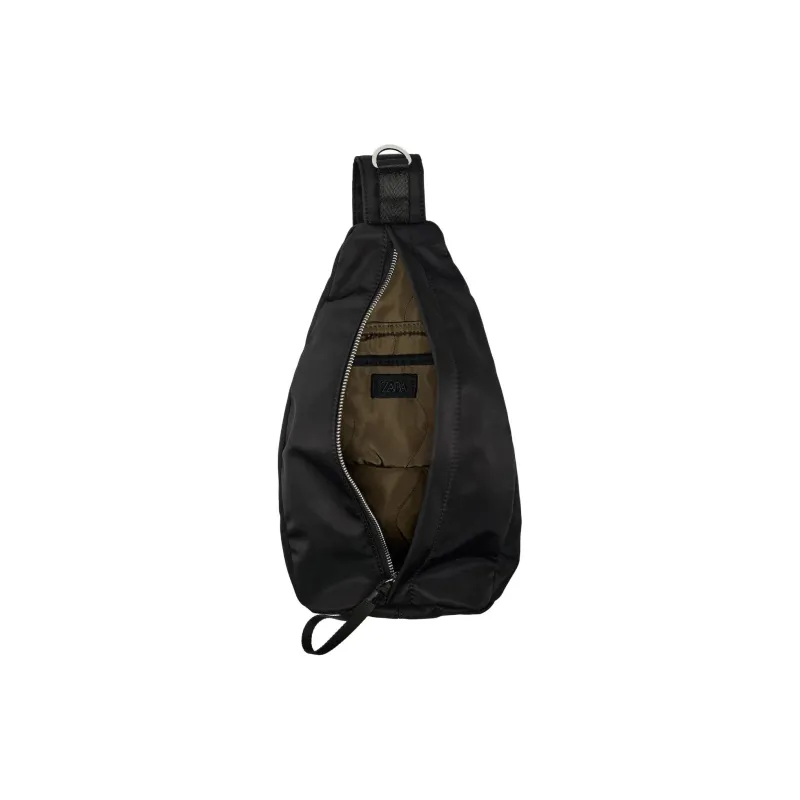 ZARA Polyamide Shoulder Bag Crossbody Bag Backpack Sling Bag Medium Size Women's Black-4