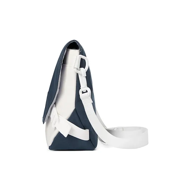 MR.ACE HOMME Polyester Messenger Bag, Crossbody Bag Medium Size Unisex Navy Blue White/Vibrant Orange-2