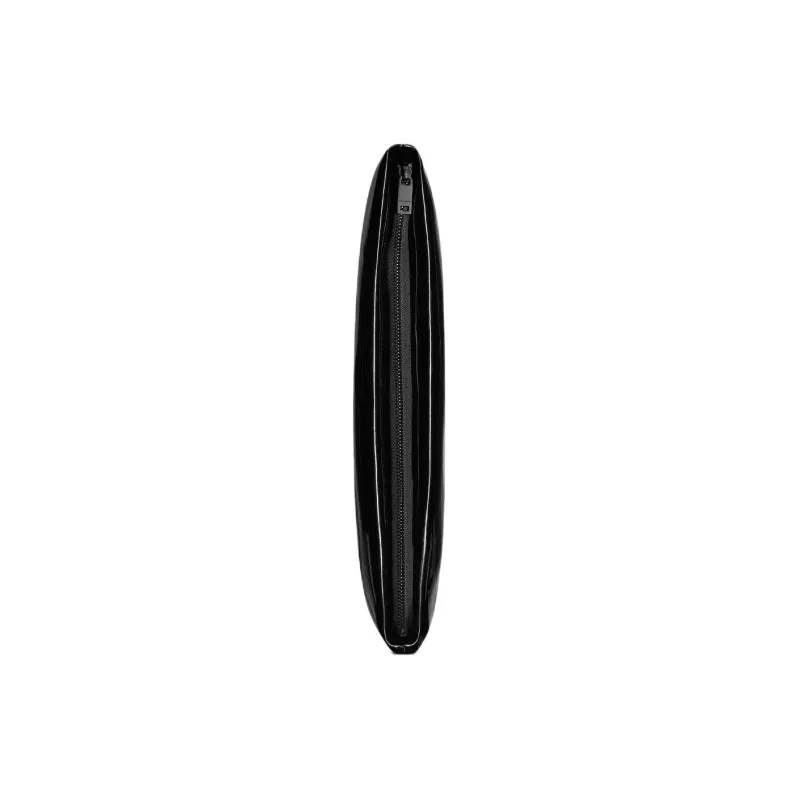SAINT LAURENT Patent Leather Canvas Clutch Tubas Men's Black-3
