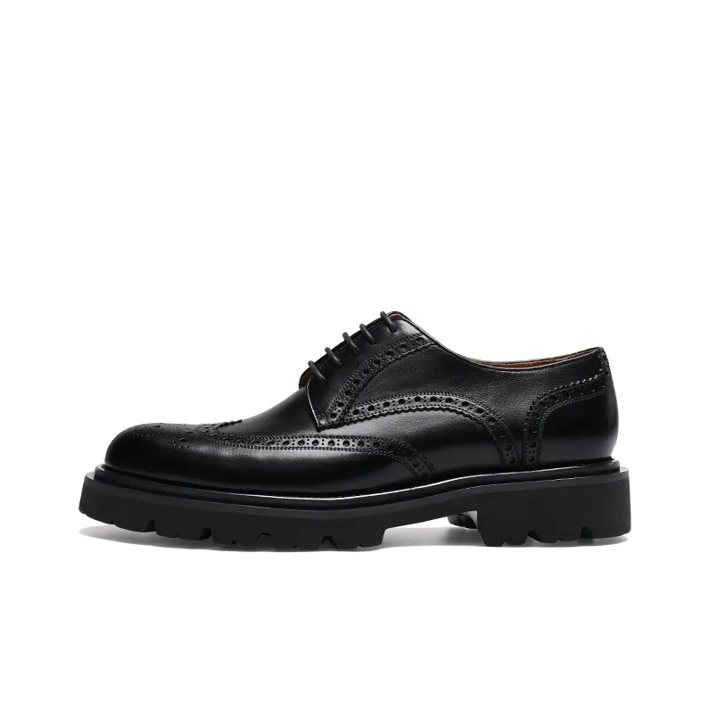 IGESHI Casual Leather Shoes Men's Black-0