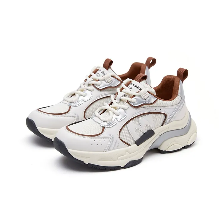 Marie Claire Low Top Chunky Sneakers 5cm Women's Ceramic Ivory-1