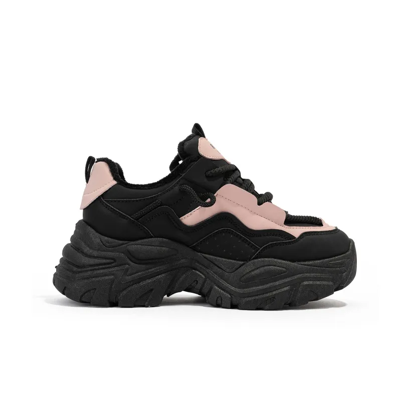 Humanism 1986 Chunky Sneakers Women's Low Top Black-1