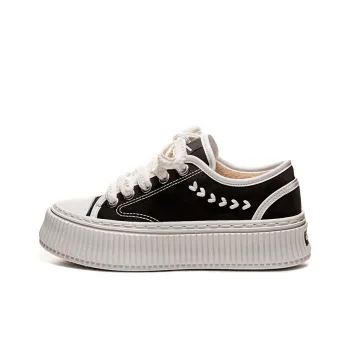 Warrior Lightweight Warm Height Increasing Low Top Canvas Shoes Women's Black