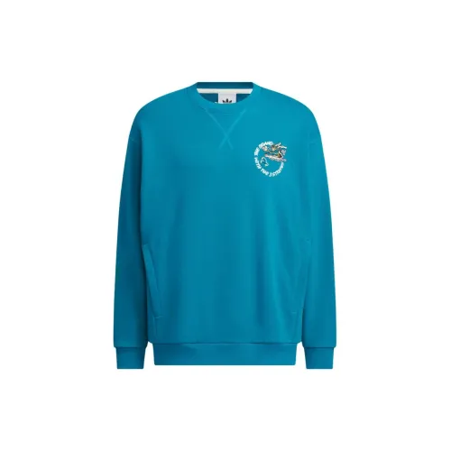 Adidas Originals FEIFEI RUAN CO-BRANDED MODEL Sweatshirts Unisex Aqua Duck Green