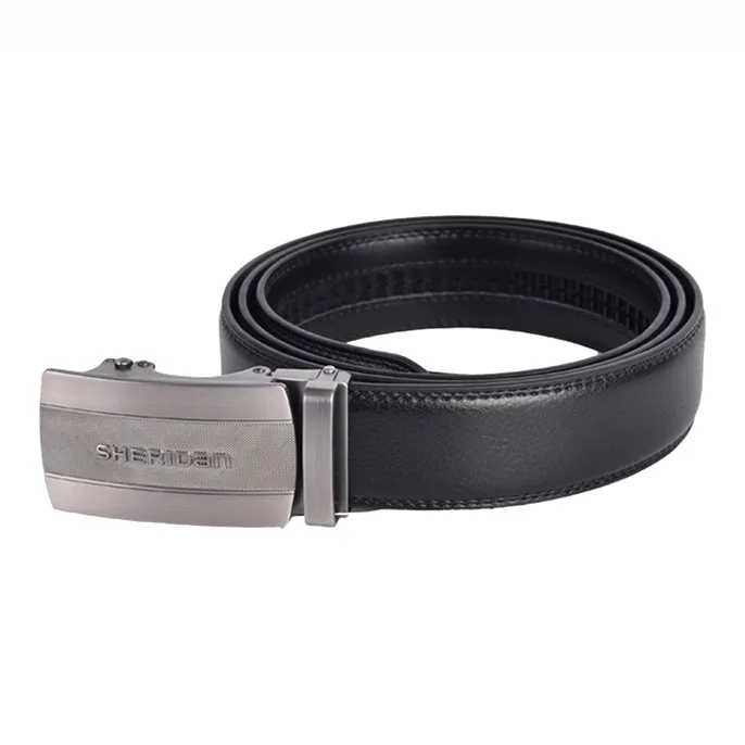 SHERIDan Business Elite Automatic Buckle Belt Cow Leather Leather Belts Men's Black Width 3.5CM-1