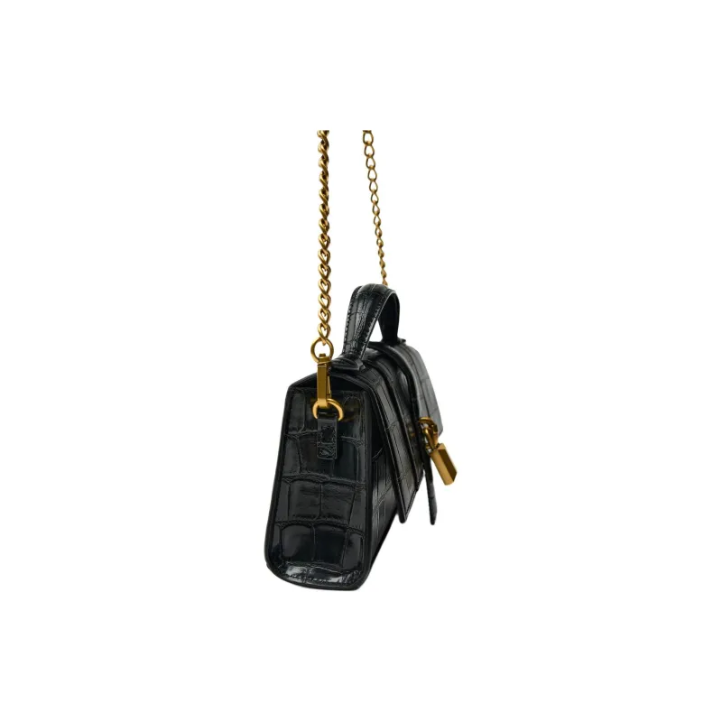 ZARA Polyurethane Handbag Shoulder Bag Crossbody Bag Small Size Women's Black-2