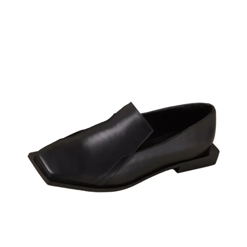 ALOHAS Loafers Low Heel Women's Black-0