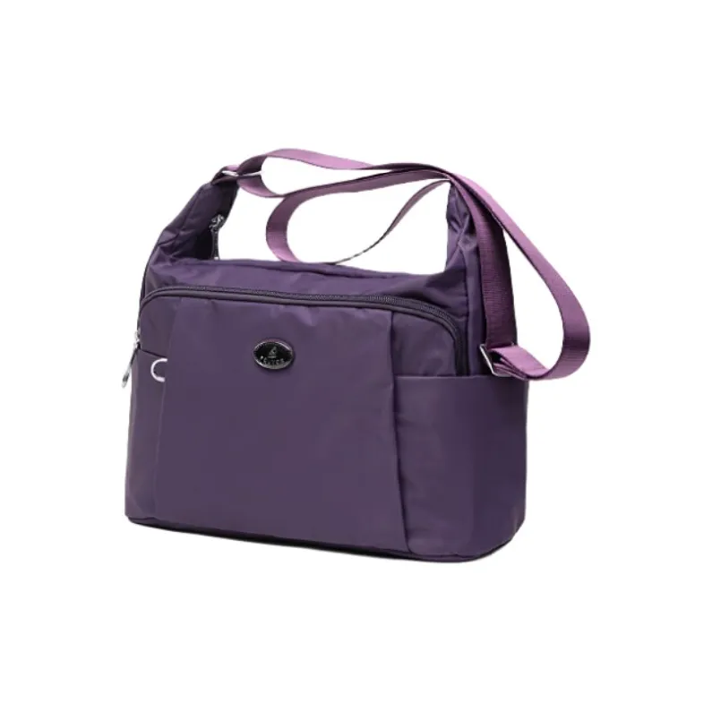 FOUVOR Oxford Shoulder Bag Crossbody Bag Medium Size Women's Chestnut Red/Classic Black/Romantic Purple-7