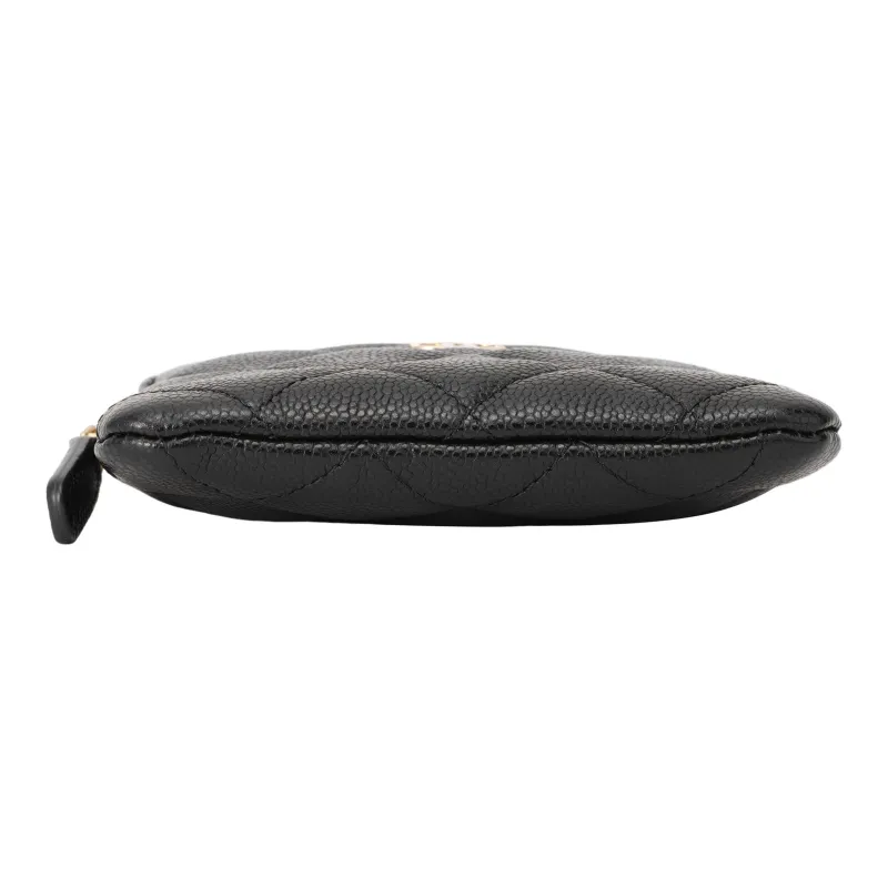 CHANEL Litchi Grain Cow Leather Clutch Card Holder, Wallet Women's Black-3