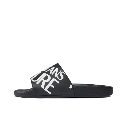 VERSACE JEANS Slide Slippers Women's Black White