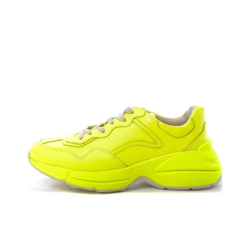 GUCCI Rhyton Chunky Sneakers Women's Low-Top Yellow