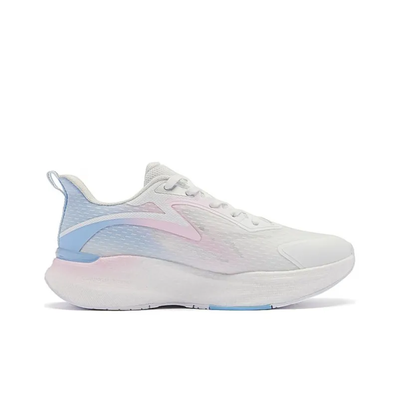 QIAODAN No Fear Of SE Cushioned Slip Resistant Breathable Low Top Running Shoes Women's White Pink-1
