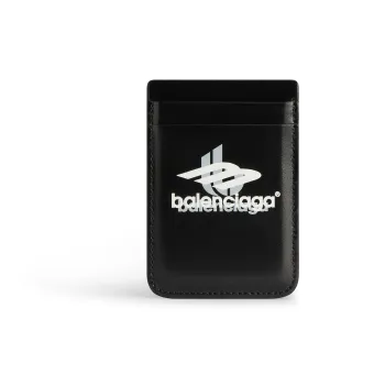 Balenciaga Cash Cow Leather Card Holder Men's Black
