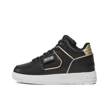 VERSACE JEANS Mid Top Skateboard Shoes Women's Black Gold