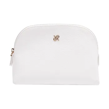 RAPPORT Leather Makeup Bag Storage Bag Unisex White