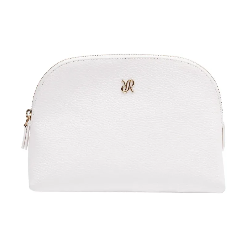RAPPORT Leather Makeup Bag Storage Bag Unisex White-0