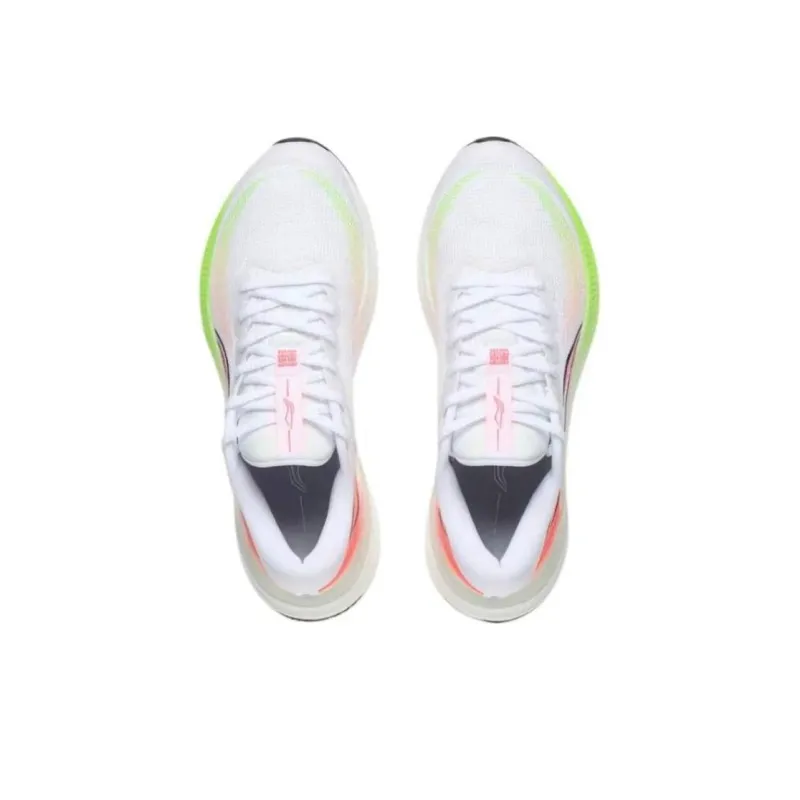 LiNing Light Cushioning, Slip Resistant, And Breathable Low Top Running Shoes Men's White Red-4