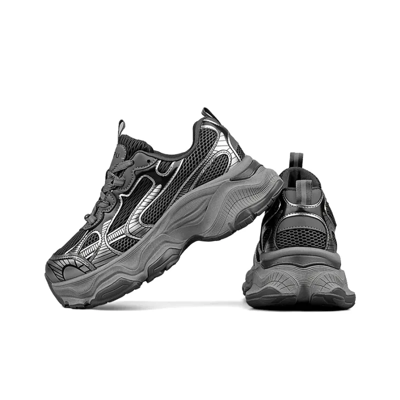 WENPU Cushioned Wear-Resistant Height Increasing Low-Top Chunky Sneakers 5cm Unisex-9