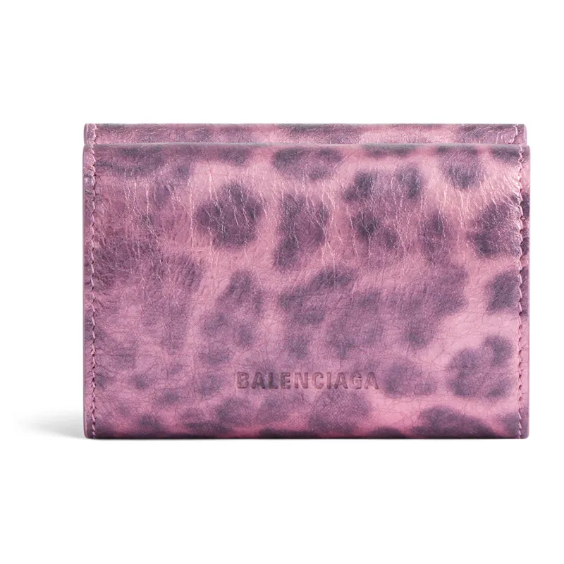 Balenciaga Le Cagole Arena Lambskin Wallet Mini Women's Pink-1