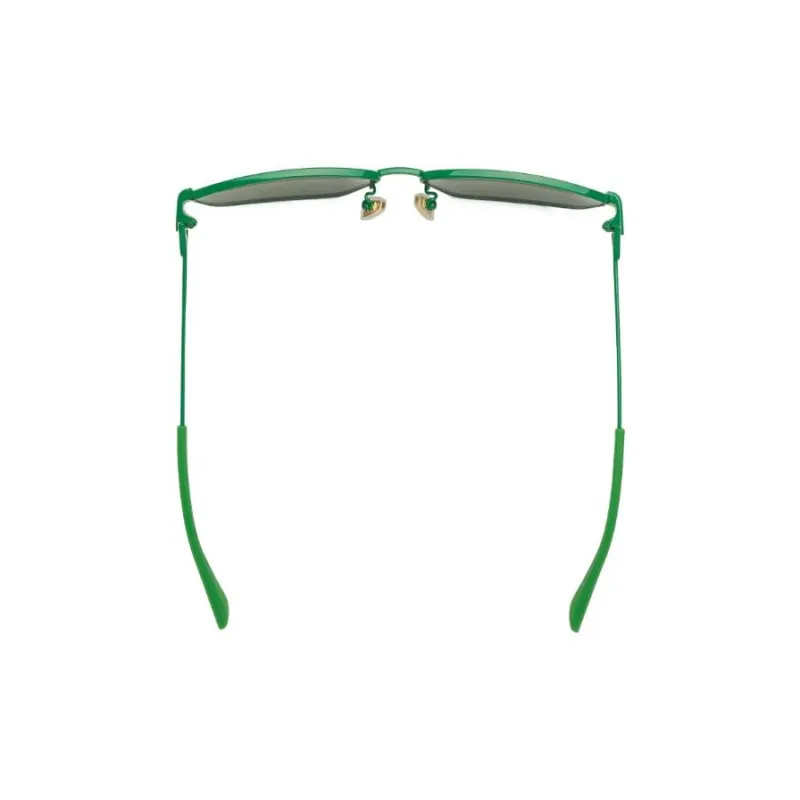 Bottega Veneta Metal Irregular Shape Sunglasses Men's Green-2