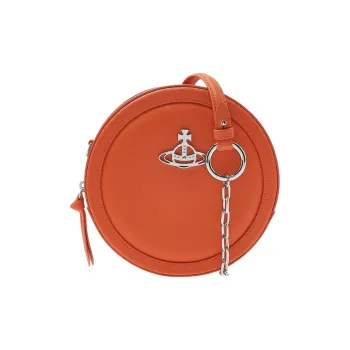 Vivienne Westwood Leather Small Round Bag Shoulder Bag Crossbody Bag Women's Orange