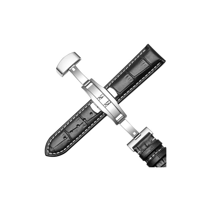WOALMORN Longines Compatibility Watch Band 75MM 120MM Cowhide Leather Material-9