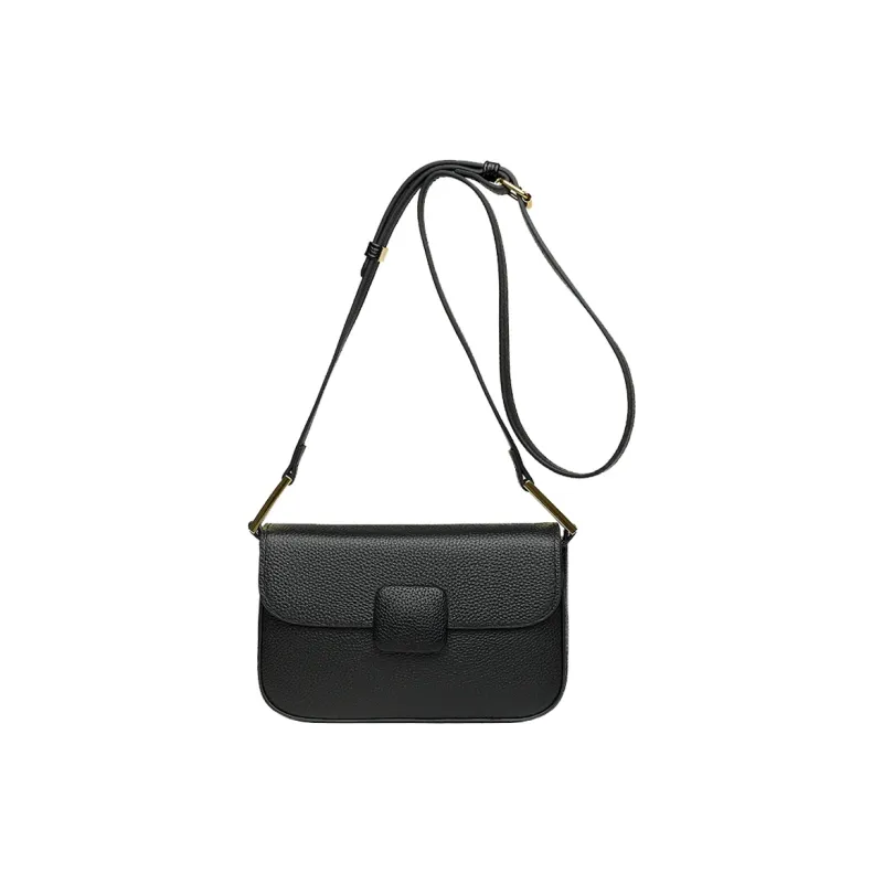 VANDEE Cow Leather Microfiber Shoulder Bag Crossbody Bag Small Size Women's Black-0