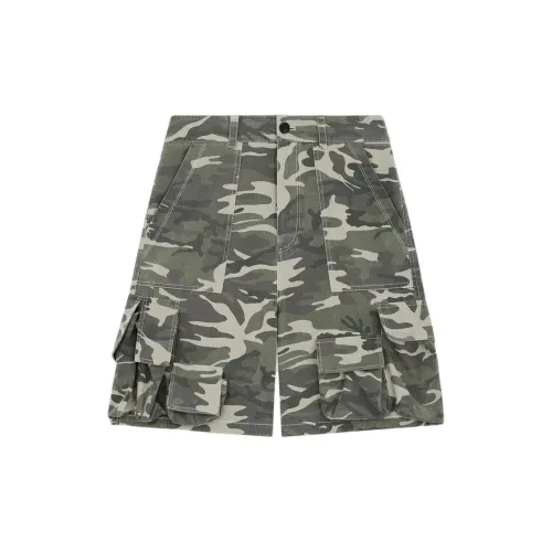 WE11DONE Cargo Shorts Men Green Camouflage