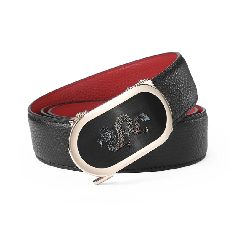FAIRWHALE Top Grain Cow Leather Belt Men's Width 3.5CM-3