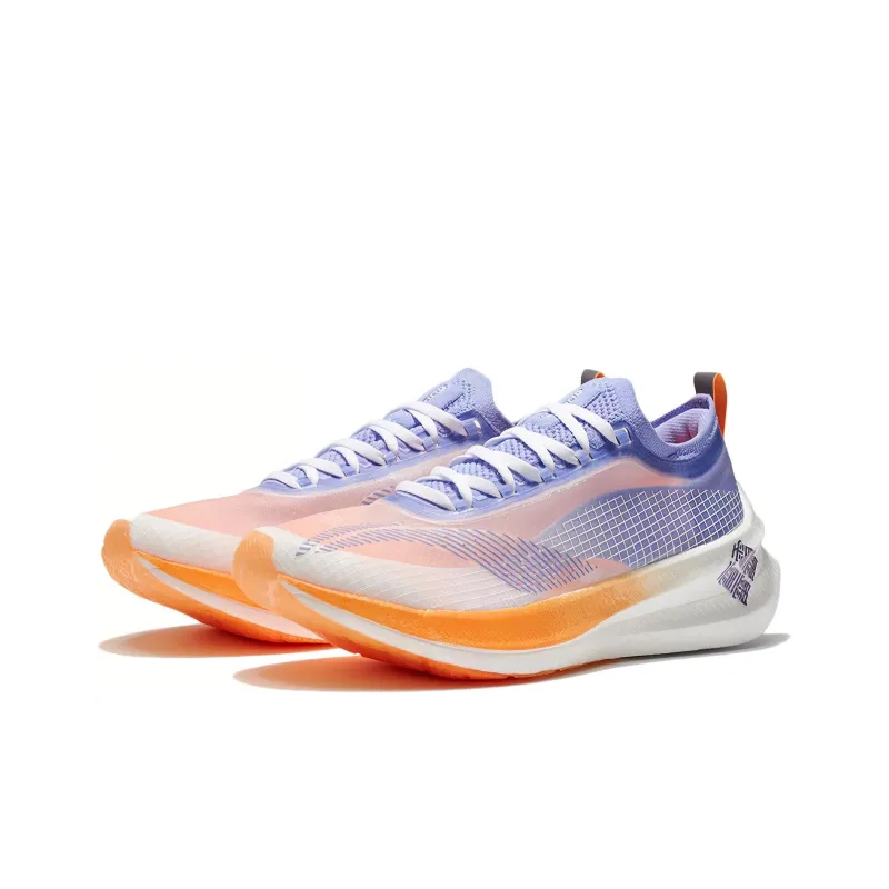 LINING Feidian 2 Elite Running Shoes Women's Low Top Standard White/Neon Hydrangea Blue Purple-2