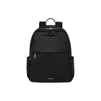 Crocodile Fabric Backpack Medium Size Women's Black/Gray
