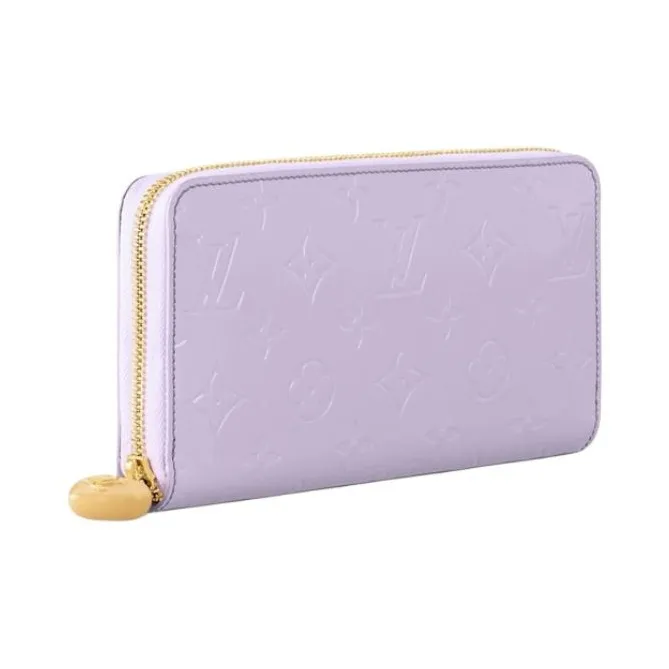 LOUIS VUITTON Zippy Leather Wallet Women's Light Purple-1
