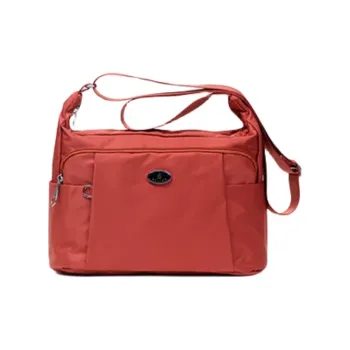 FOUVOR Oxford Shoulder Bag Crossbody Bag Medium Size Women's Chestnut Red/Classic Black/Romantic Purple