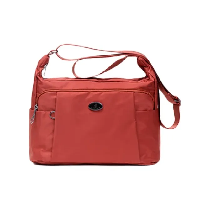 FOUVOR Oxford Shoulder Bag Crossbody Bag Medium Size Women's Chestnut Red/Classic Black/Romantic Purple-0