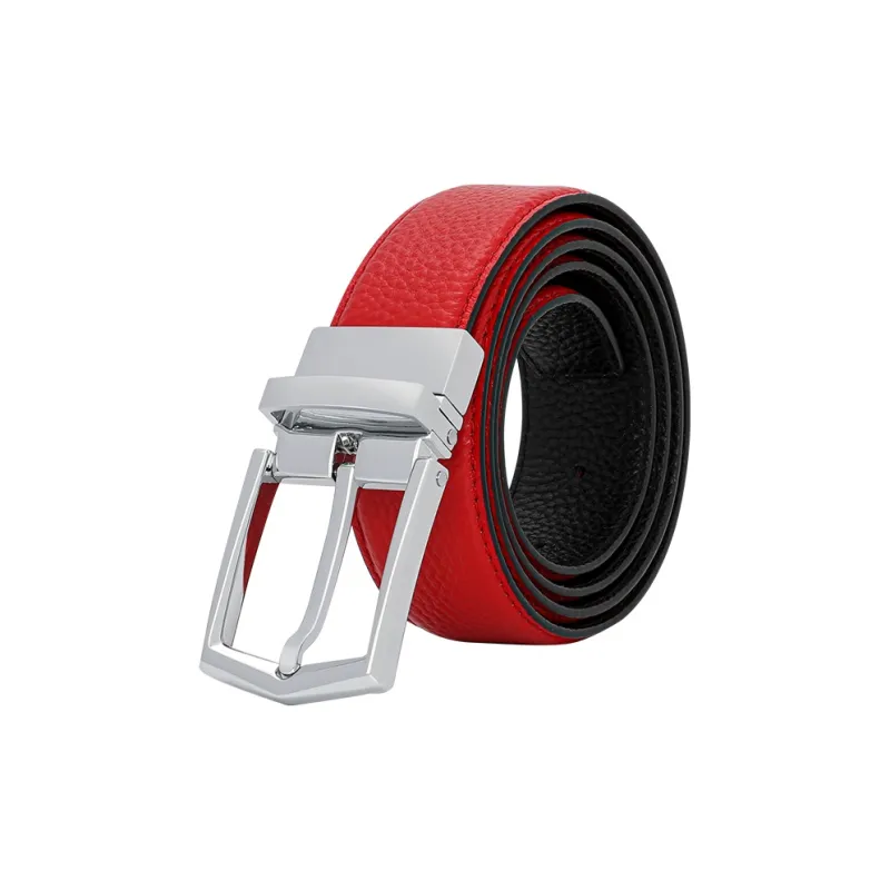 SHERIDan Open Door Red Fashion Business Leather Belts Men's Width  3.5cm-3